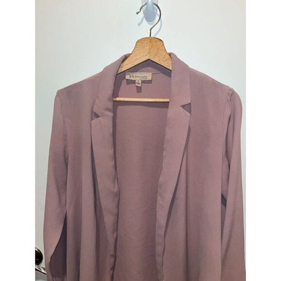 Anthropologie Philosophy Womens Open Blazer Size 2 dust Pink - Picture 2 of 8